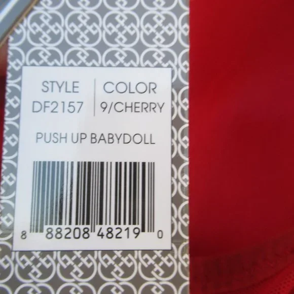 NWT push up baby doll & panty set red size S - Picture 9 of 16